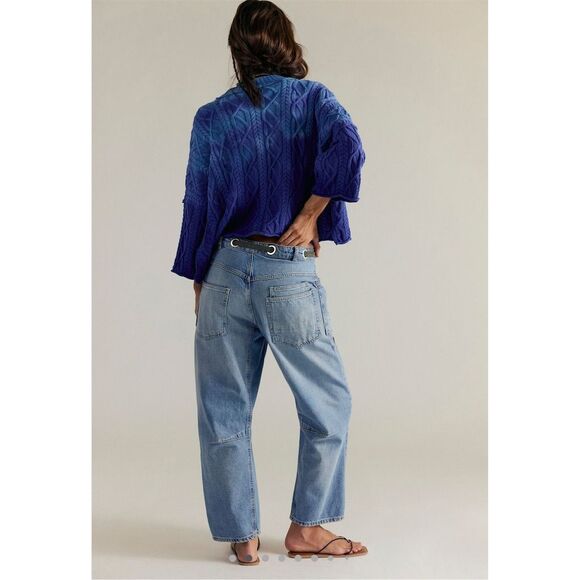Free People Blue Wide Leg Jeans - Picture 2 of 7